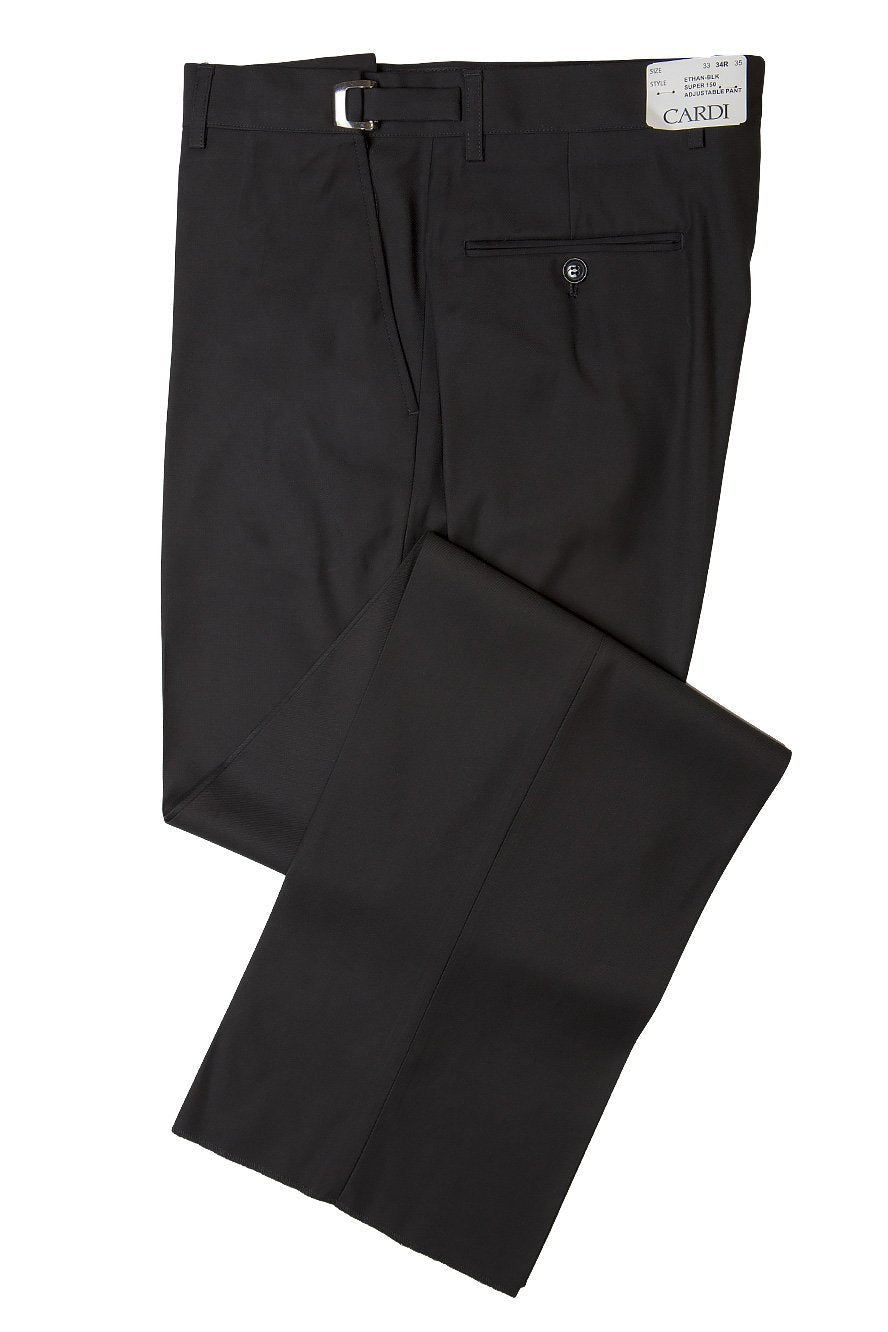 "Ethan" Black Super 150's Luxury Viscose Blend Suit Pants - worldlywayz store"Ethan" Black Super 150's Luxury Viscose Blend Suit Pants