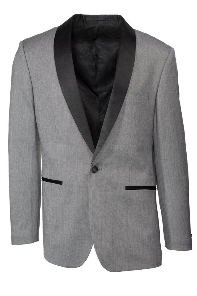 "Sebastian" Grey Pindot Tuxedo Jacket Shawl (Separates) - worldlywayz store"Sebastian" Grey Pindot Tuxedo Jacket Shawl (Separates)